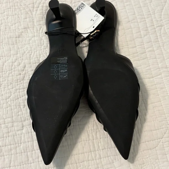🍊NWT H&M Black Slingback Women's Kitten heel Shoes 8🍊 - Picture 6 of 6